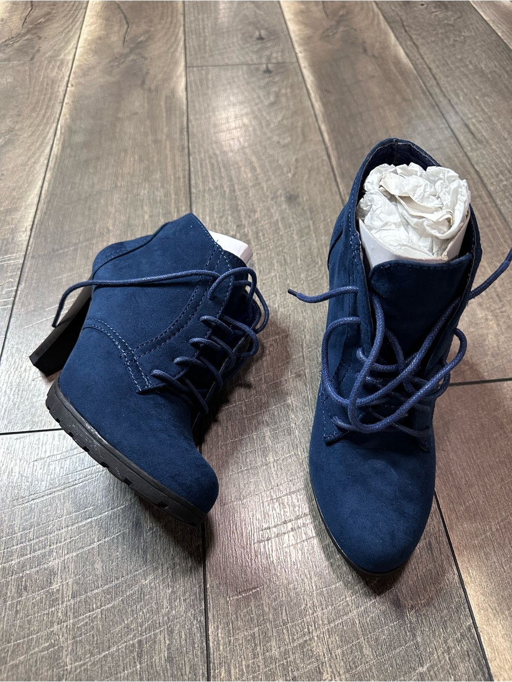 White Mountain Ankle Lace Up Heel Booties